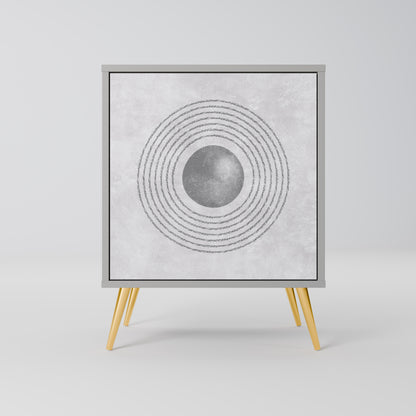 SOLID CIRCLES 1-Door Sideboard in Grey Finish