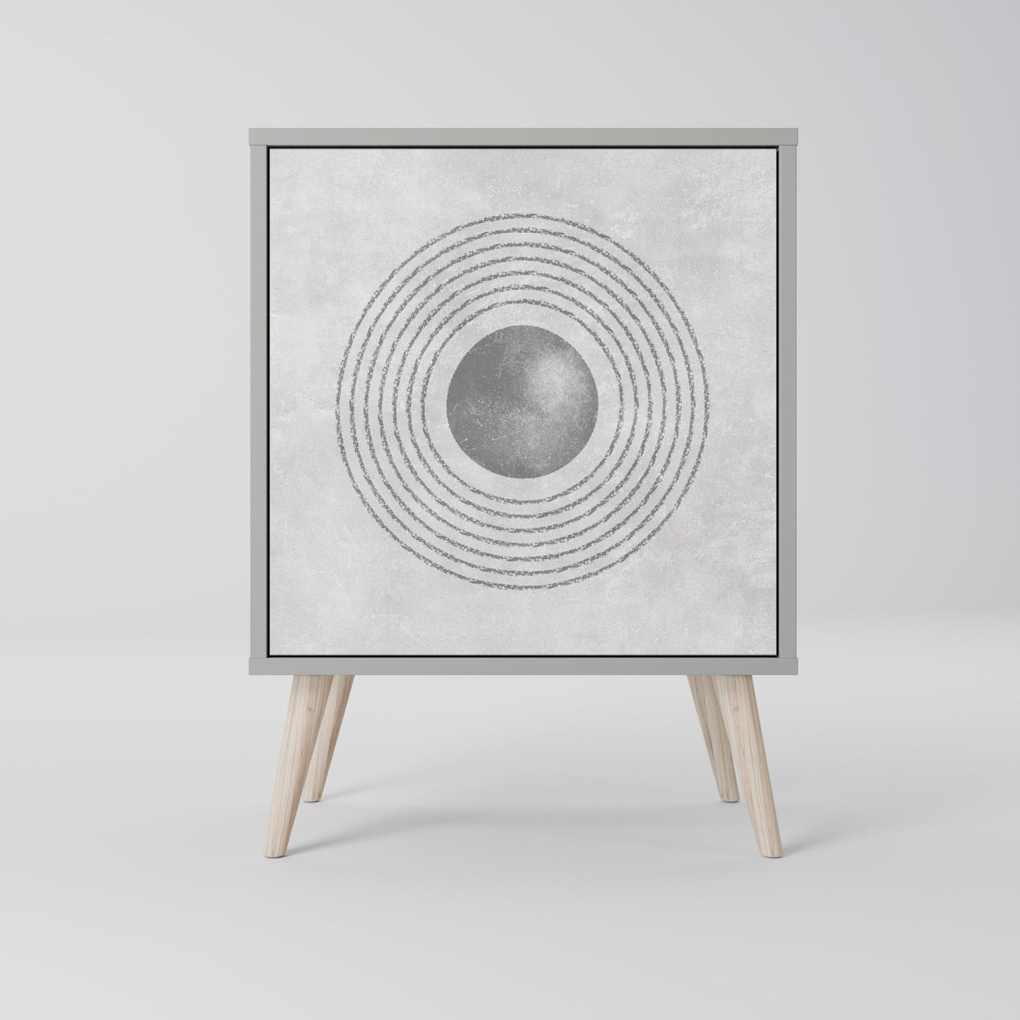 SOLID CIRCLES 1-Door Sideboard in Grey Finish