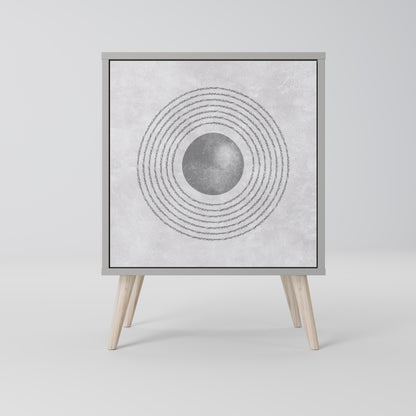 SOLID CIRCLES 1-Door Sideboard in Grey Finish