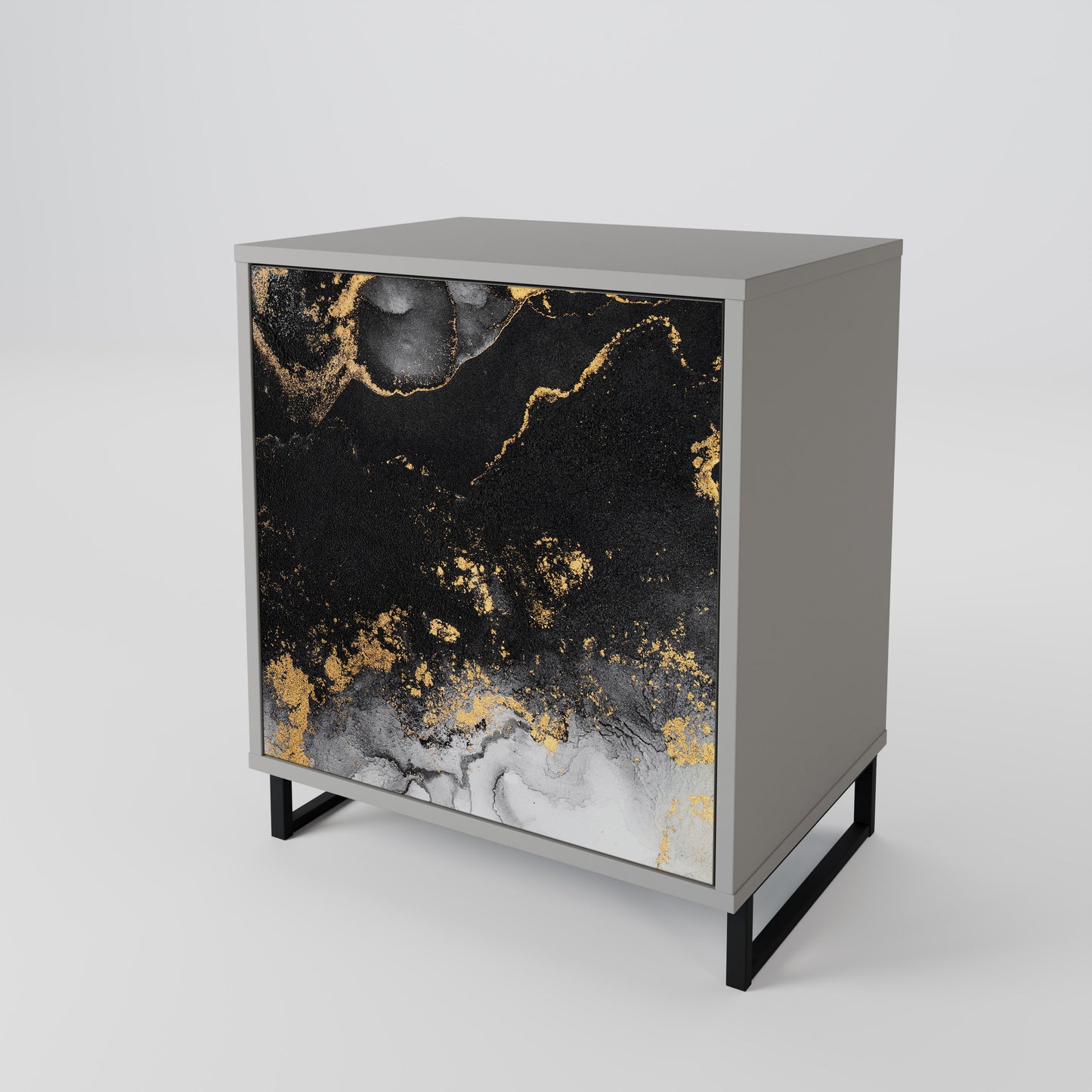 Credenza a 1 anta MARBLE OF TOMMORROW in finitura grigia