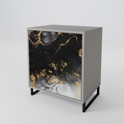 Credenza a 1 anta MARBLE OF TOMMORROW in finitura grigia