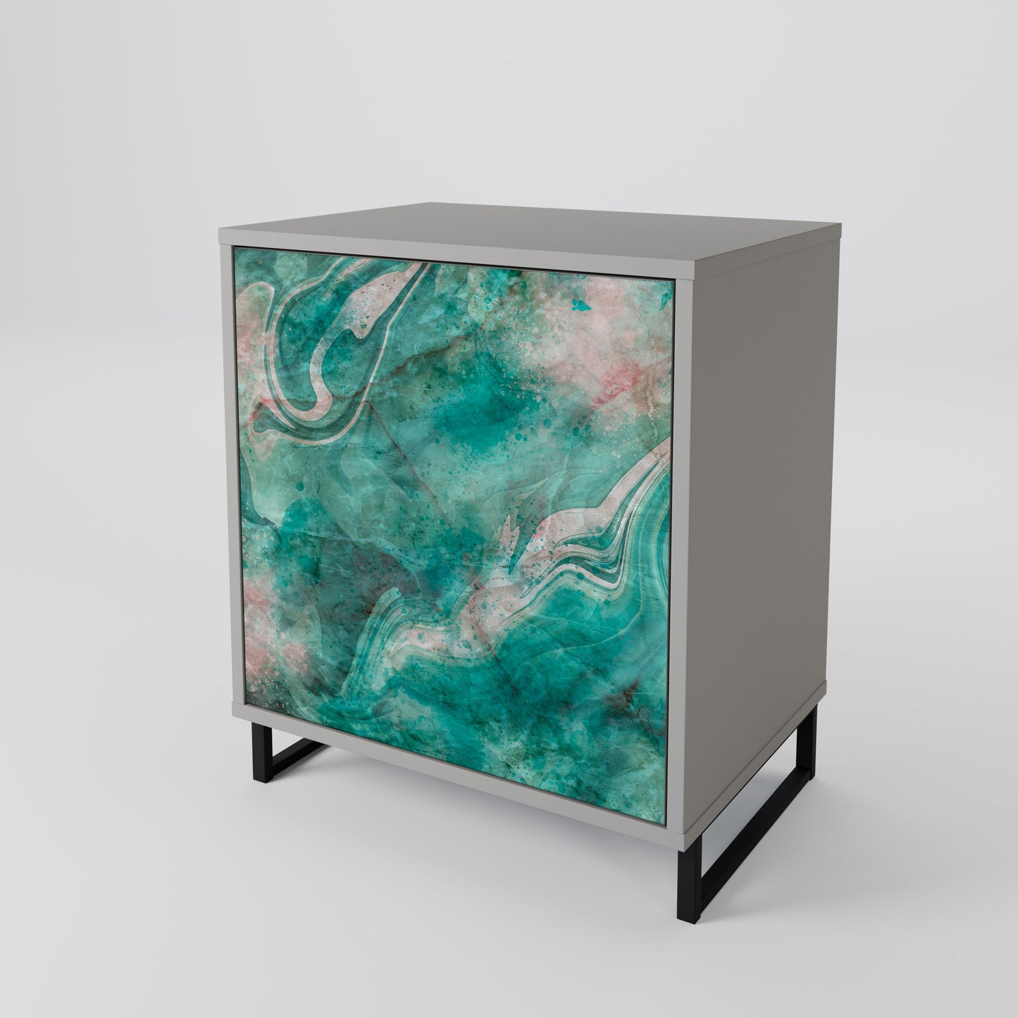 ABSTRACT ALCHEMY 1-Door Sideboard in Grey Finish