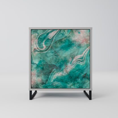 ABSTRACT ALCHEMY 1-Door Sideboard in Grey Finish