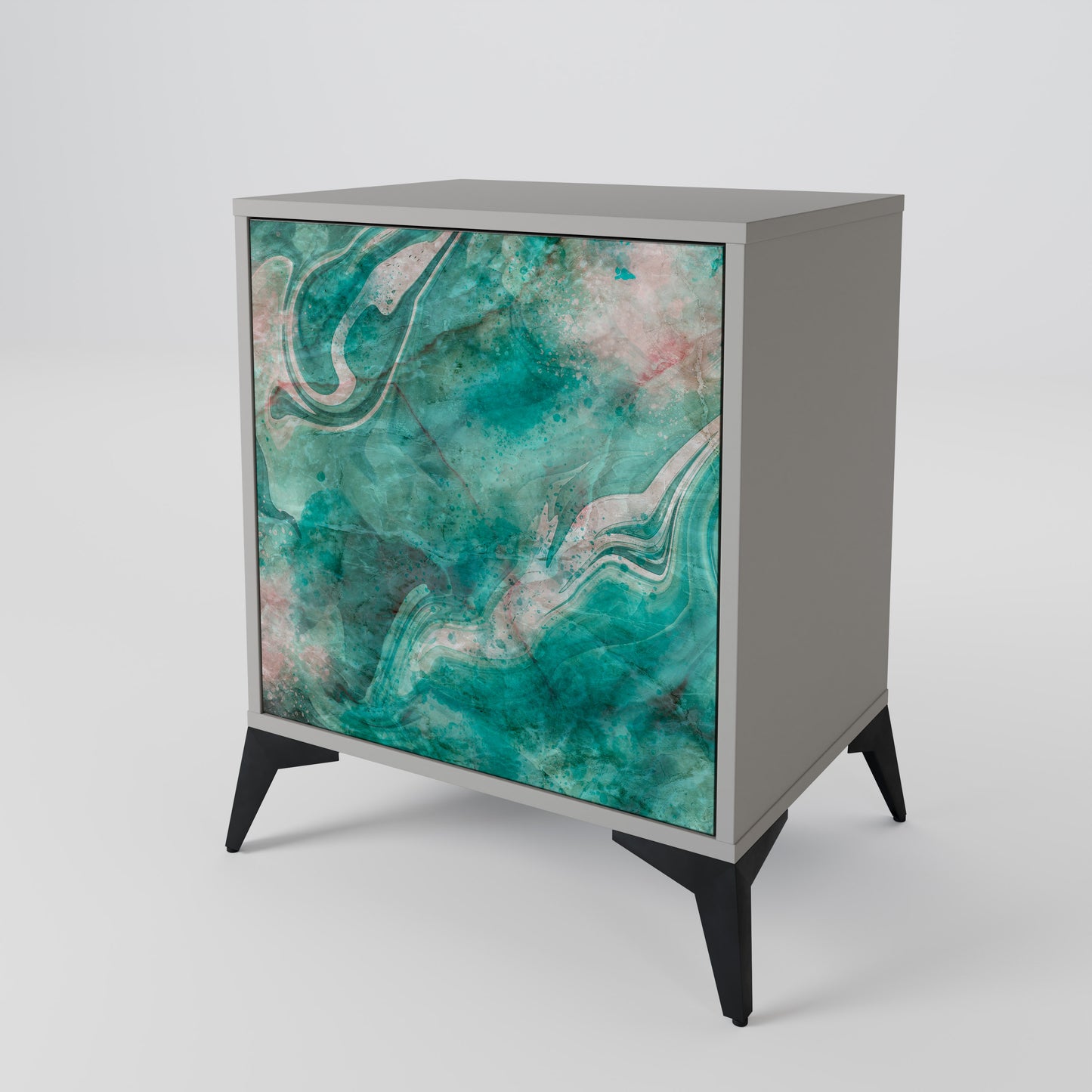 ABSTRACT ALCHEMY 1-Door Sideboard in Grey Finish