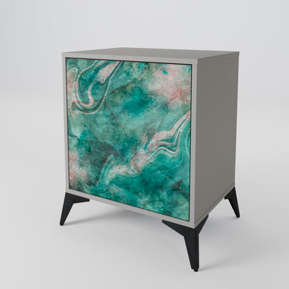 Credenza ABSTRACT ALCHEMY a 1 anta con finitura grigia