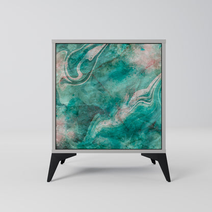 ABSTRACT ALCHEMY 1-Door Sideboard in Grey Finish