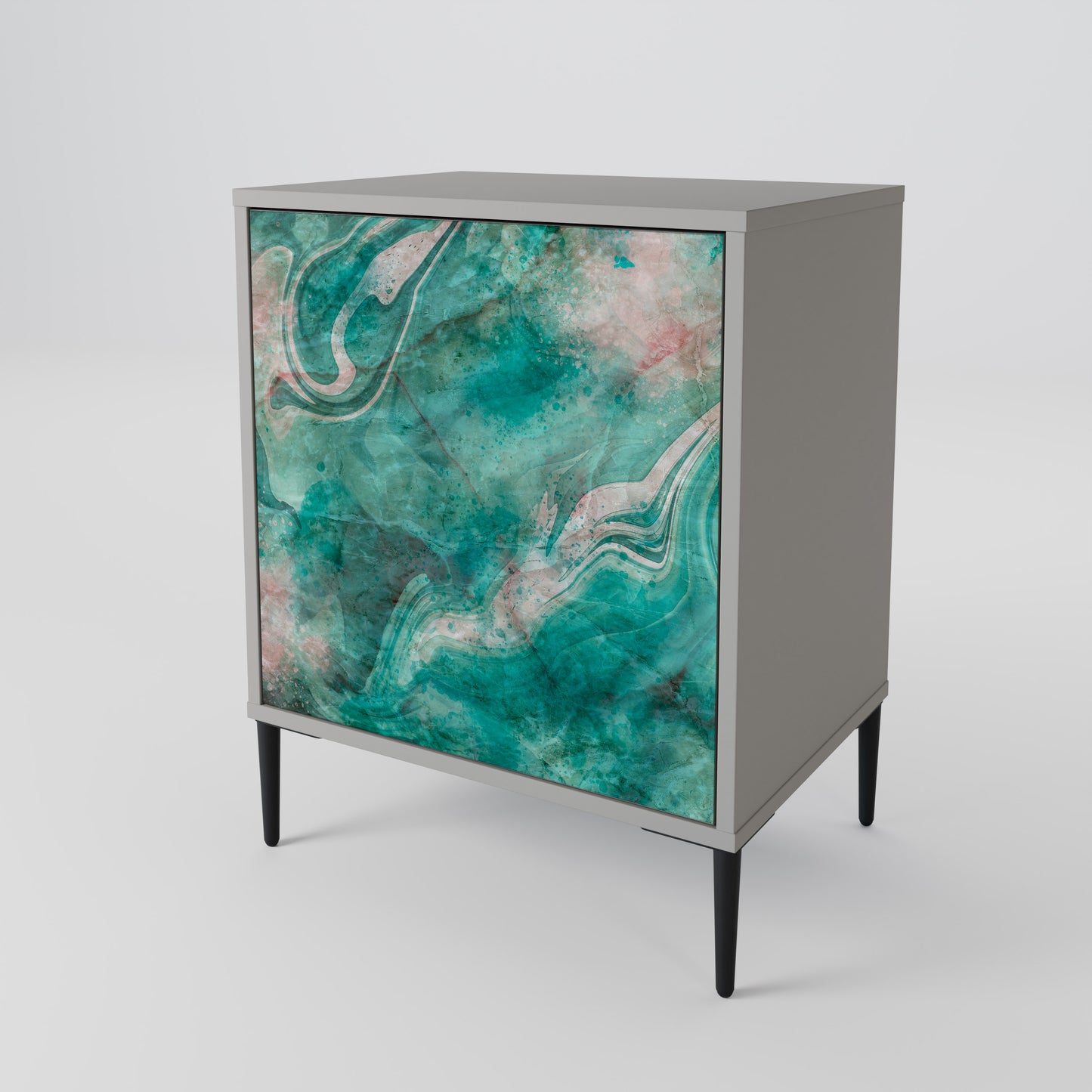 ABSTRACT ALCHEMY 1-Door Sideboard in Grey Finish
