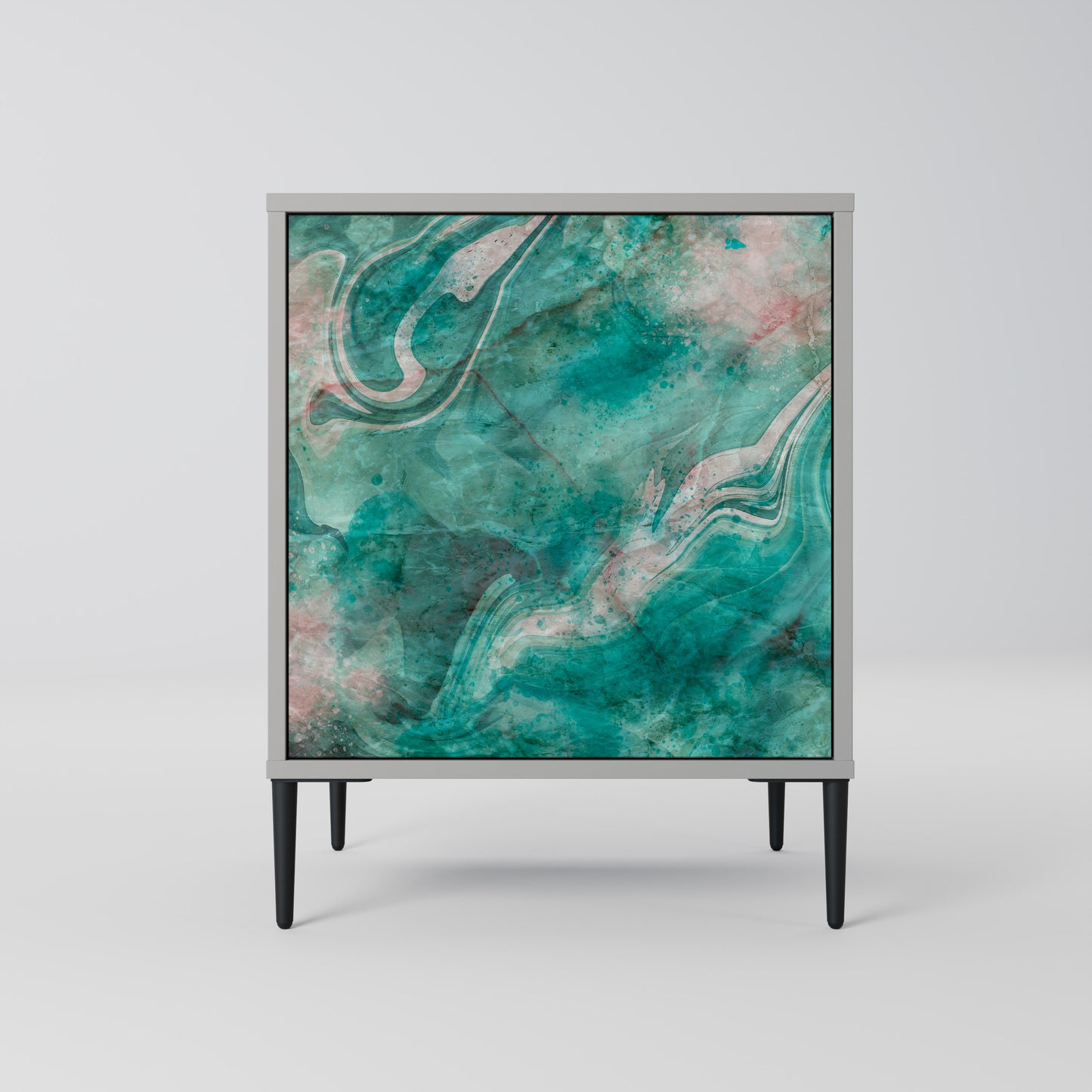 ABSTRACT ALCHEMY 1-Door Sideboard in Grey Finish
