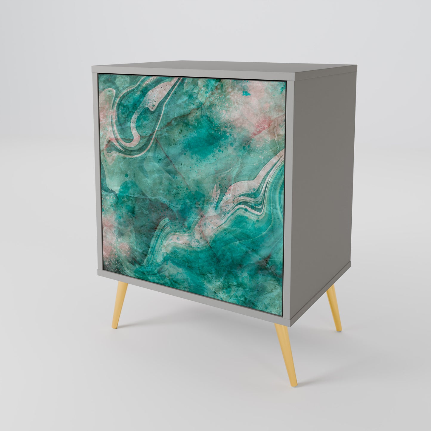 ABSTRACT ALCHEMY 1-Door Sideboard in Grey Finish