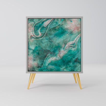 Credenza ABSTRACT ALCHEMY a 1 anta con finitura grigia