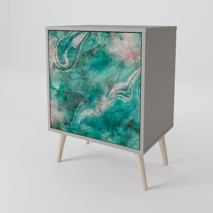 Credenza ABSTRACT ALCHEMY a 1 anta con finitura grigia