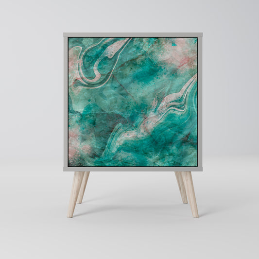 ABSTRACT ALCHEMY 1-Door Sideboard in Grey Finish