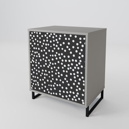 BLINDING LIGHTS 1-Door Sideboard in Grey Finish