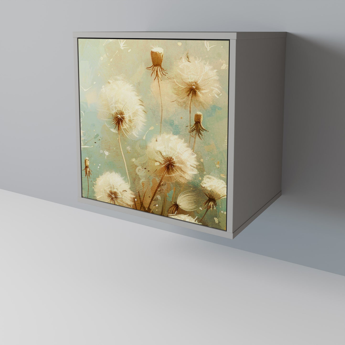 DREAMY MEADOW 1-Door Sideboard in Grey Finish