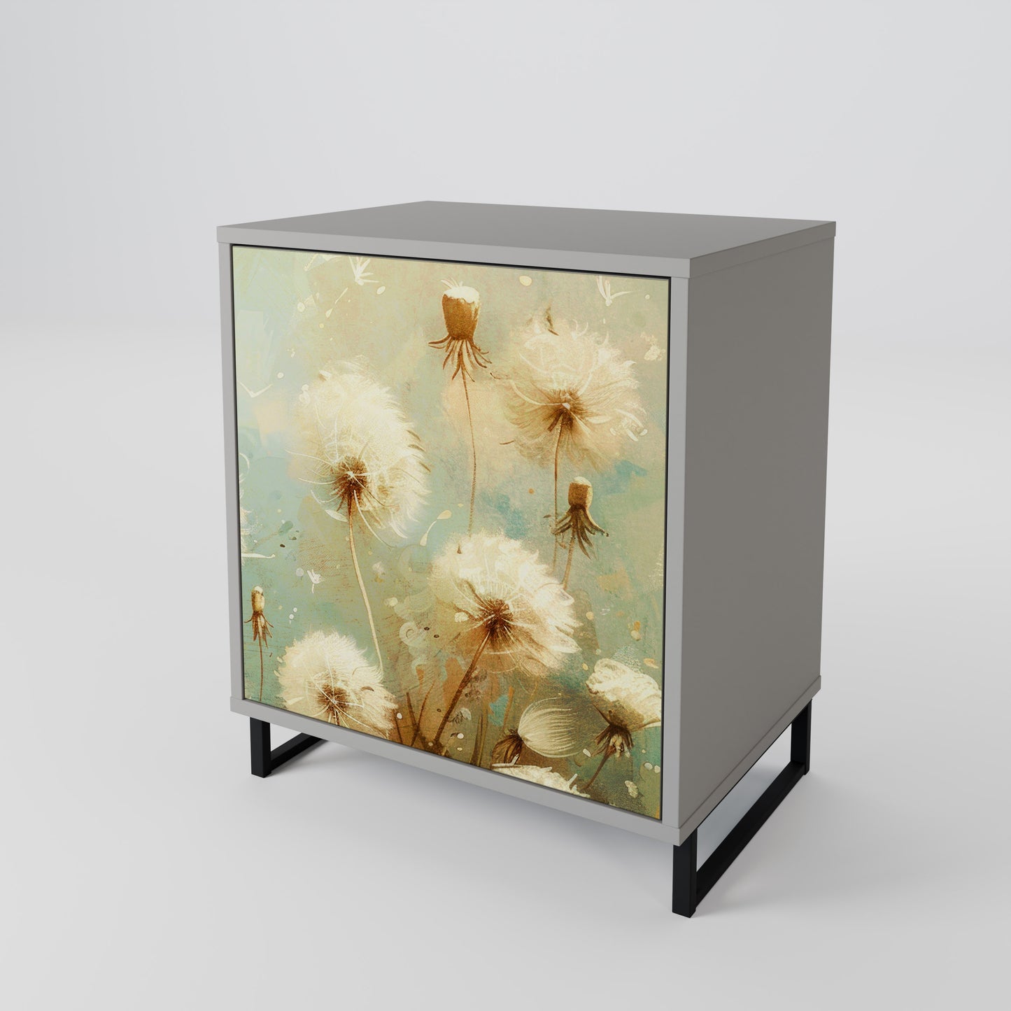 DREAMY MEADOW 1-Door Sideboard in Grey Finish