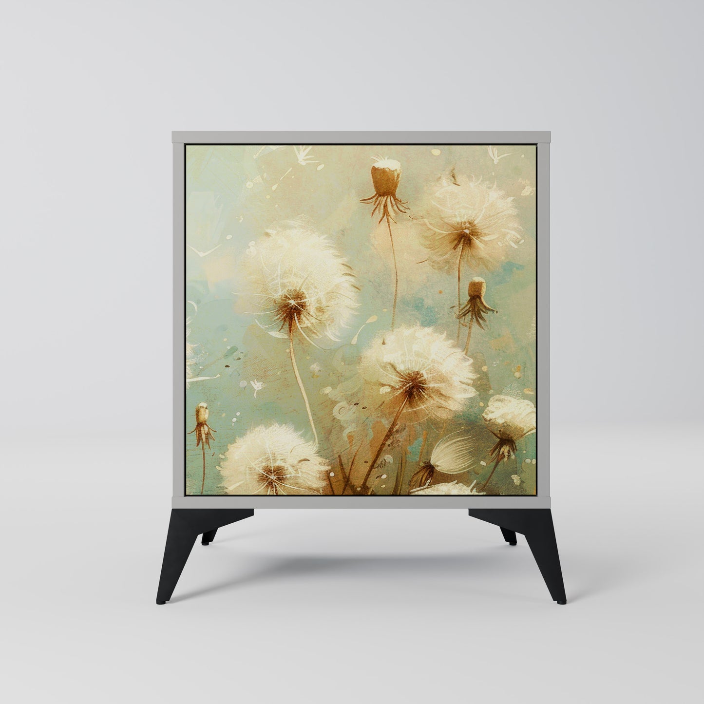 DREAMY MEADOW 1-Door Sideboard in Grey Finish