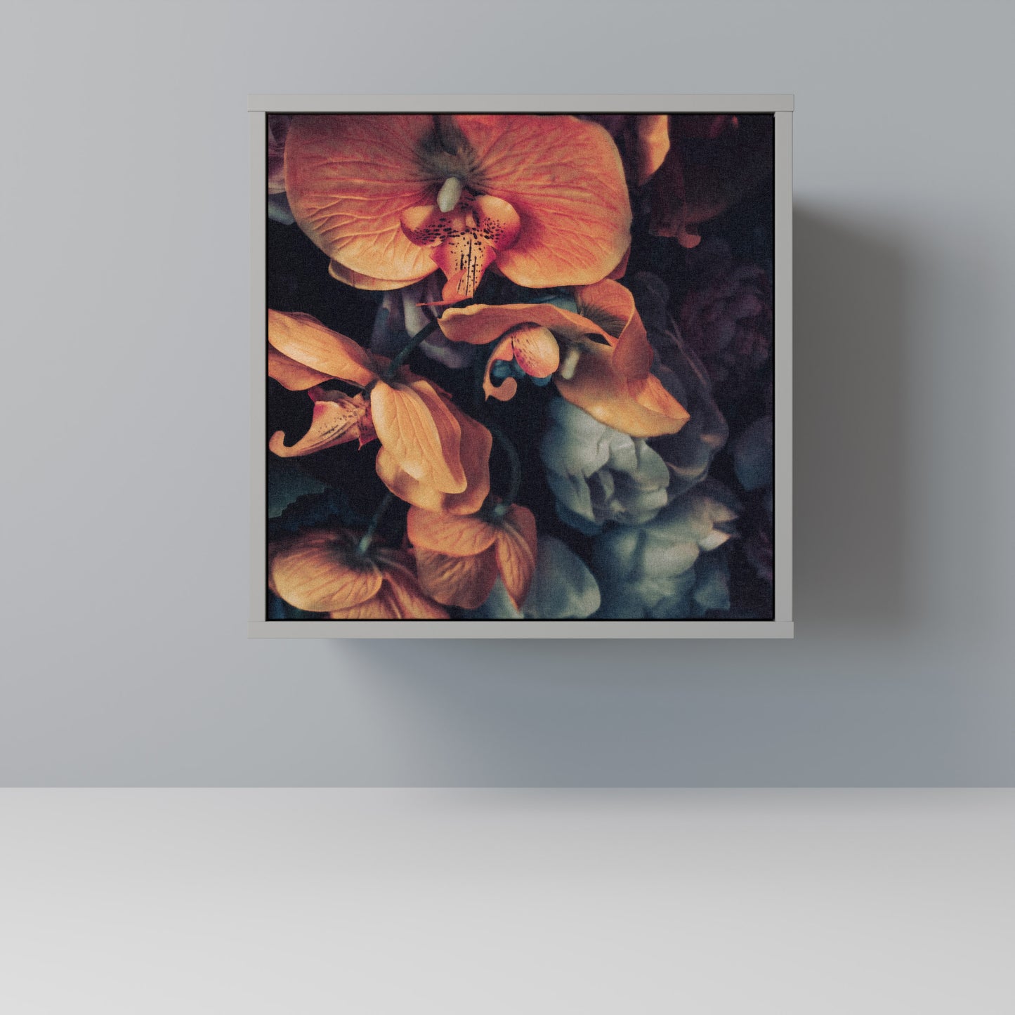 Credenza NEVERENDING BLOOM a 1 anta con finitura grigia