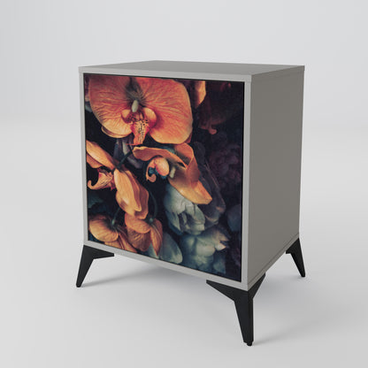 Credenza NEVERENDING BLOOM a 1 anta con finitura grigia