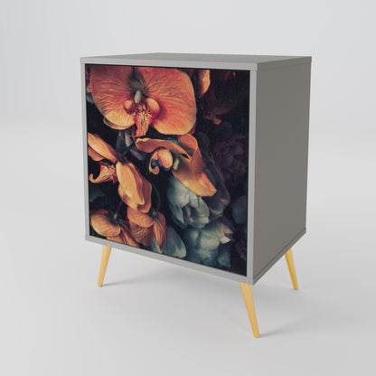 Credenza NEVERENDING BLOOM a 1 anta con finitura grigia