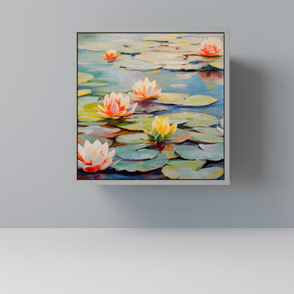 Credenza BLOOMING WATERS a 1 anta con finitura grigia