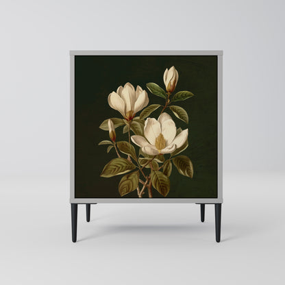 FLORAL NOIR 1-Door Sideboard in Grey Finish