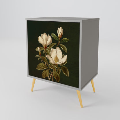 FLORAL NOIR 1-Door Sideboard in Grey Finish