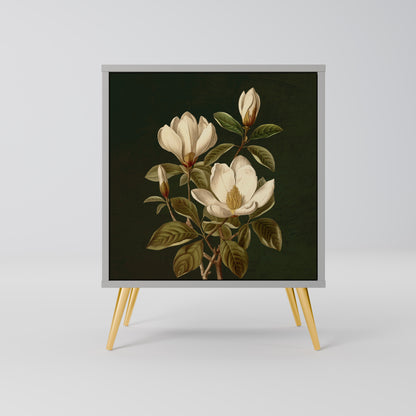 FLORAL NOIR 1-Door Sideboard in Grey Finish