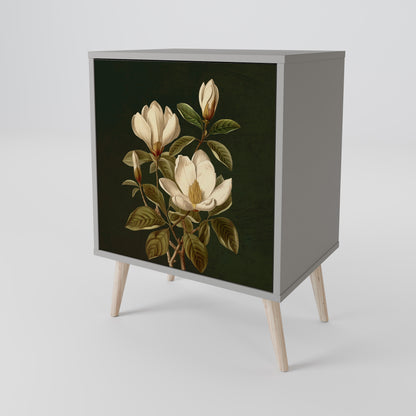 FLORAL NOIR 1-Door Sideboard in Grey Finish