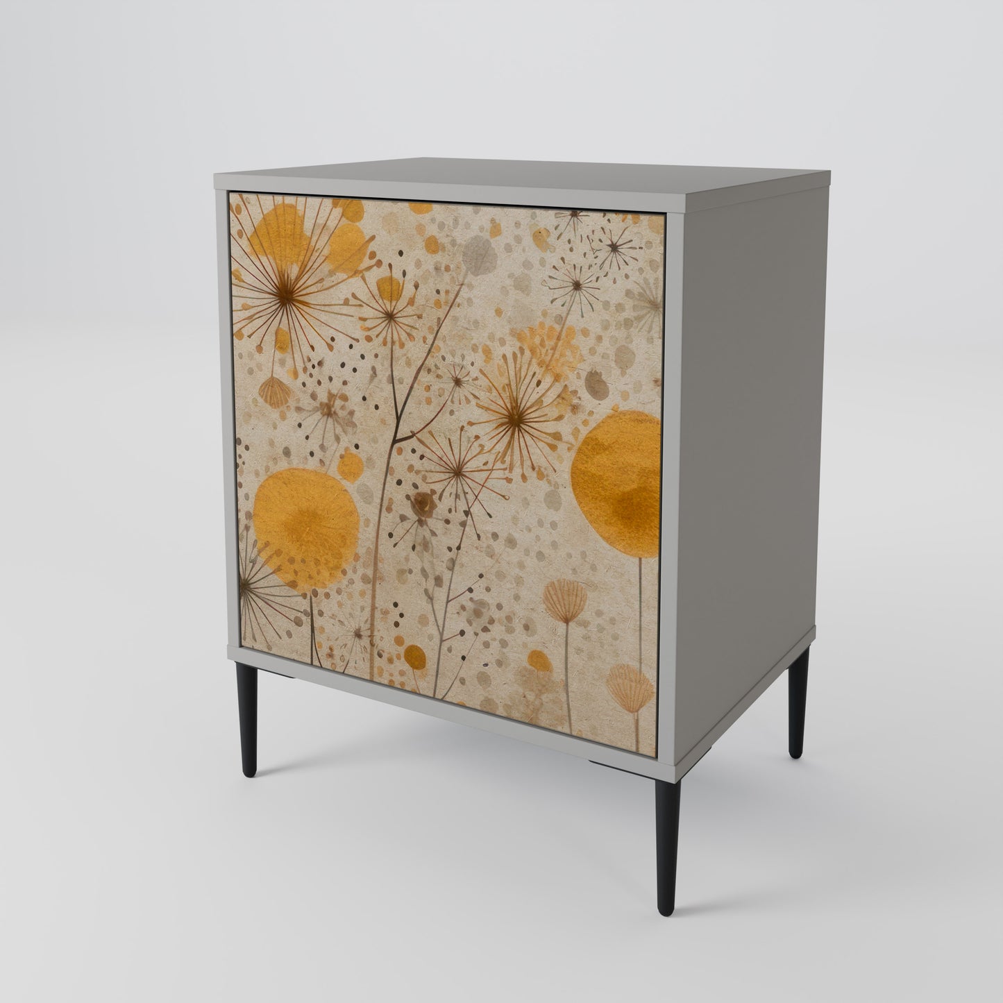 MORNING GLADE 1-Door Sideboard in Grey Finish