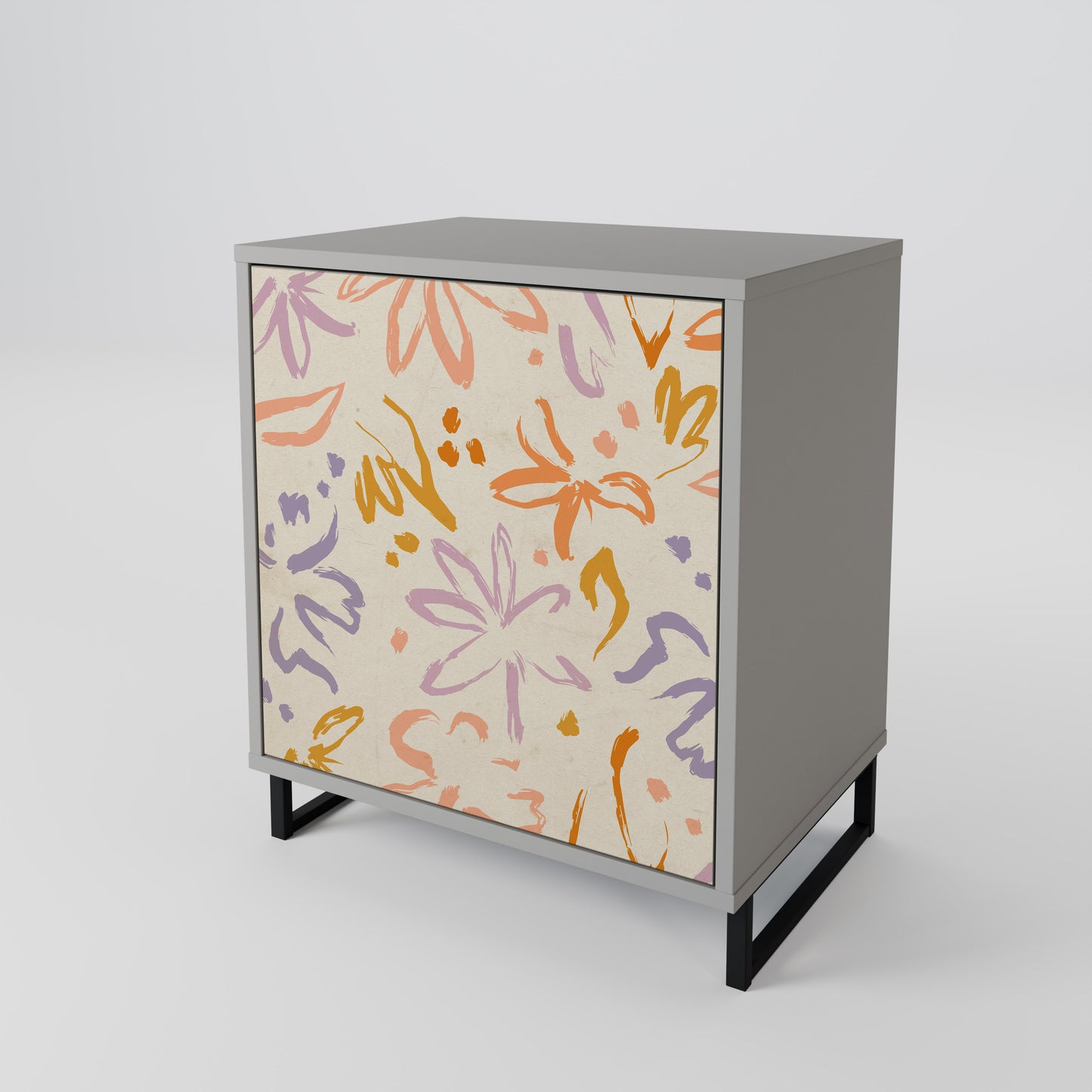 SPRING WHIMSY 1-Door Sideboard in Grey Finish