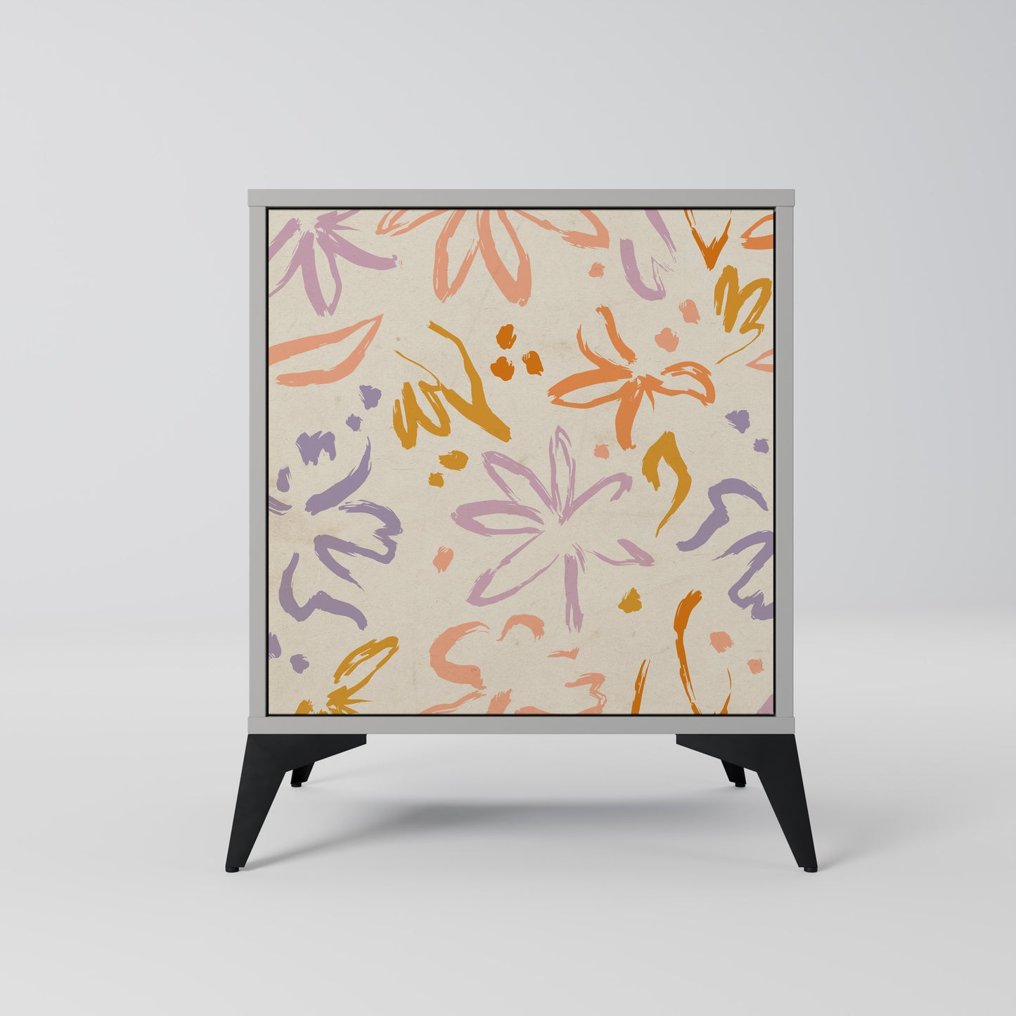 SPRING WHIMSY 1-Door Sideboard in Grey Finish