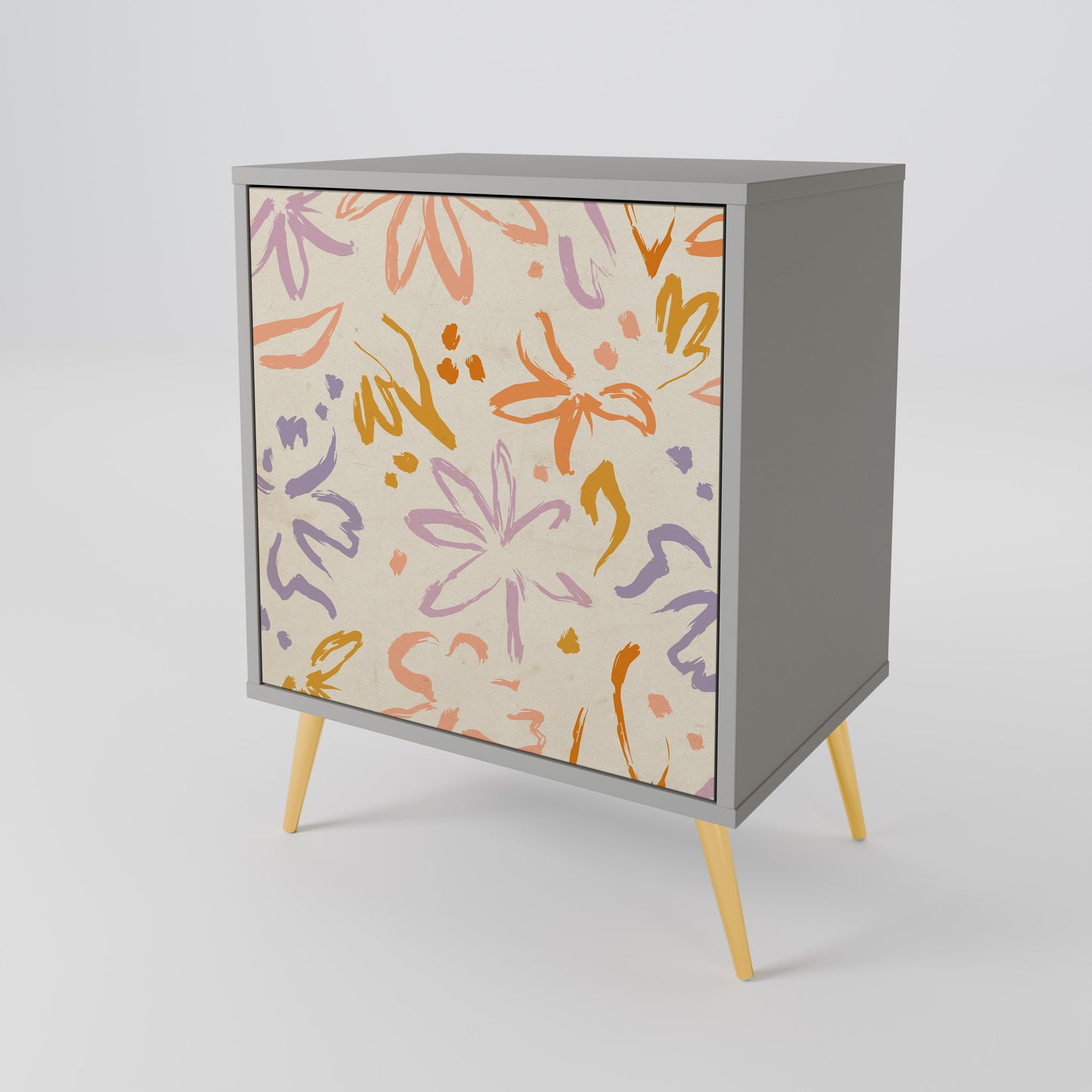 SPRING WHIMSY 1-Door Sideboard in Grey Finish
