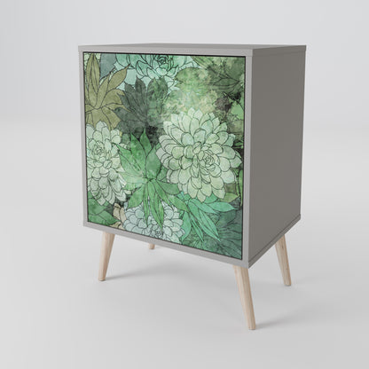 Credenza SUCCULENT CLUSTER a 1 anta con finitura grigia
