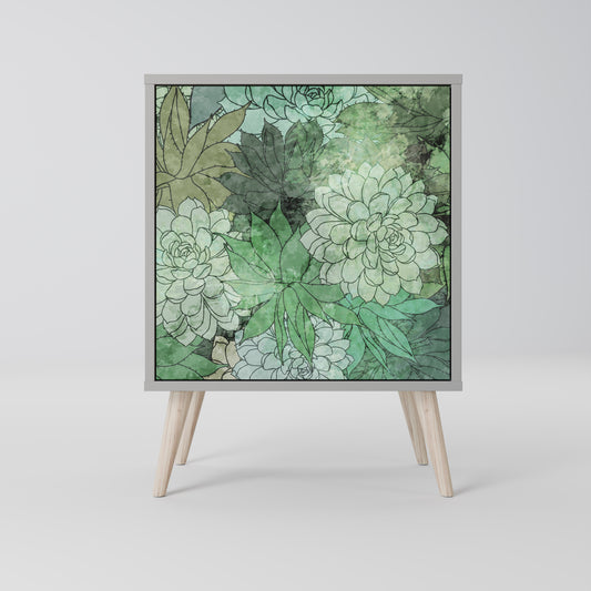 SUCCULENT CLUSTER 1-Door Sideboard in Grey Finish