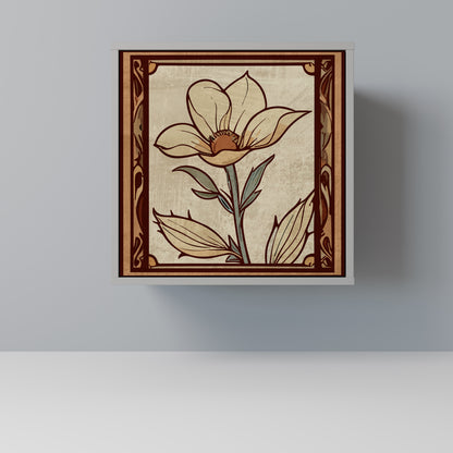 Credenza TIMELESS FLORA a 1 anta in finitura grigia