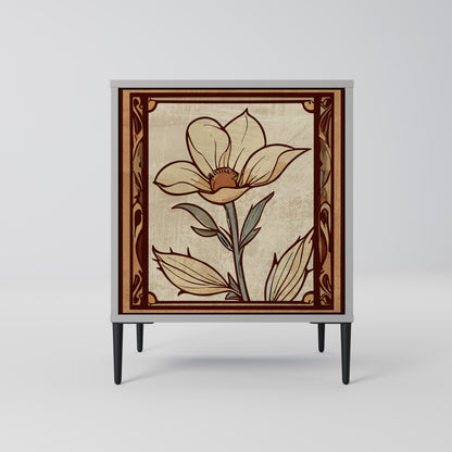 Credenza TIMELESS FLORA a 1 anta in finitura grigia