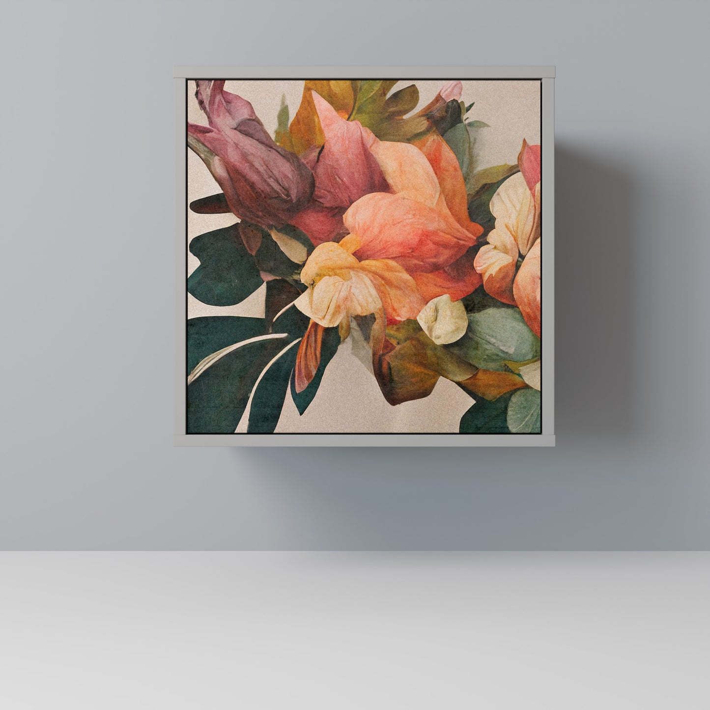 Credenza STYLISH BEAUTY a 1 anta con finitura grigia