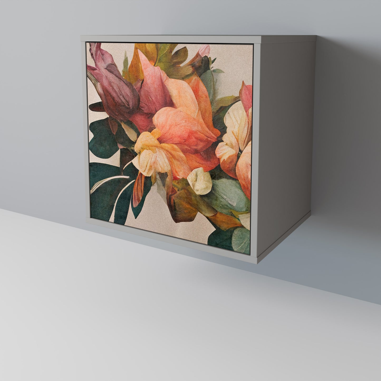 Credenza STYLISH BEAUTY a 1 anta con finitura grigia