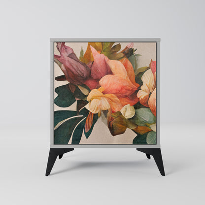 Credenza STYLISH BEAUTY a 1 anta con finitura grigia