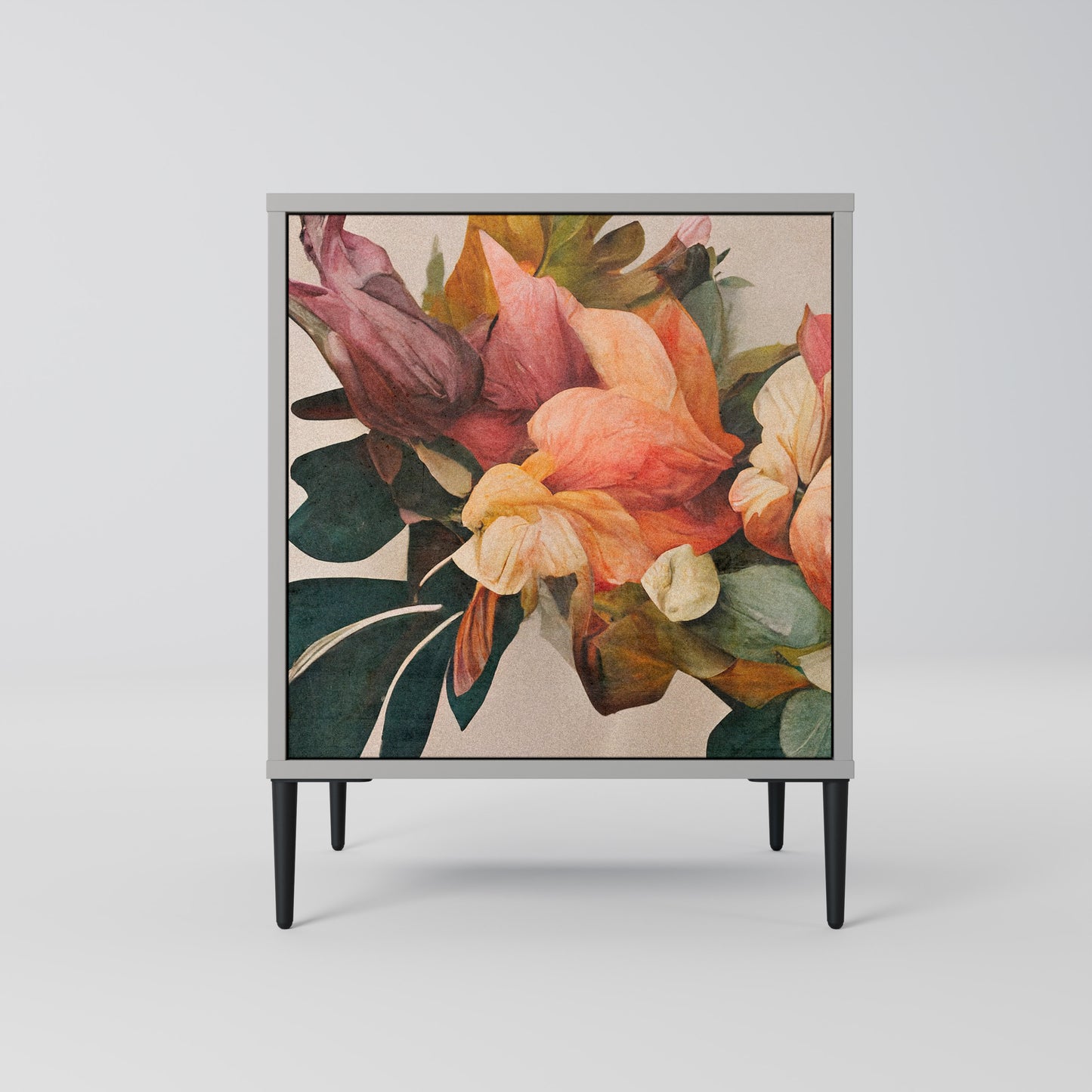 Credenza STYLISH BEAUTY a 1 anta con finitura grigia