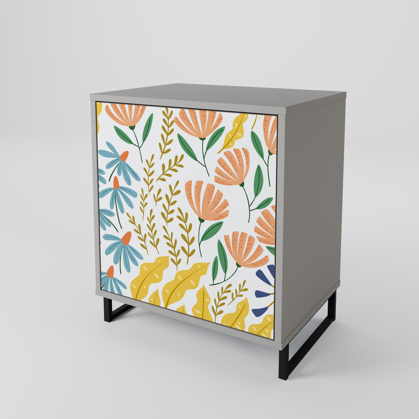HELLO SPRING 1-Door Sideboard in Grey Finish