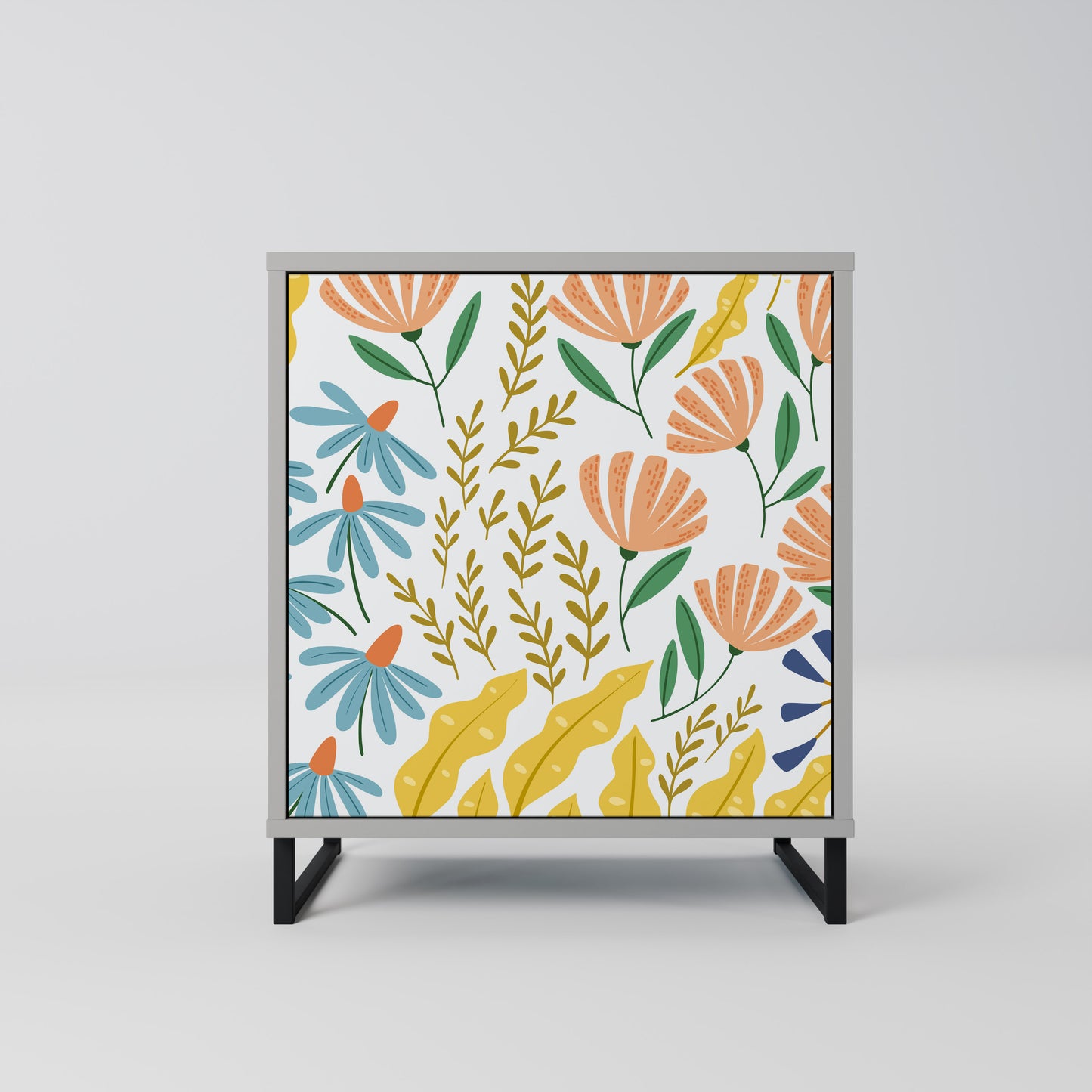 HELLO SPRING 1-Door Sideboard in Grey Finish