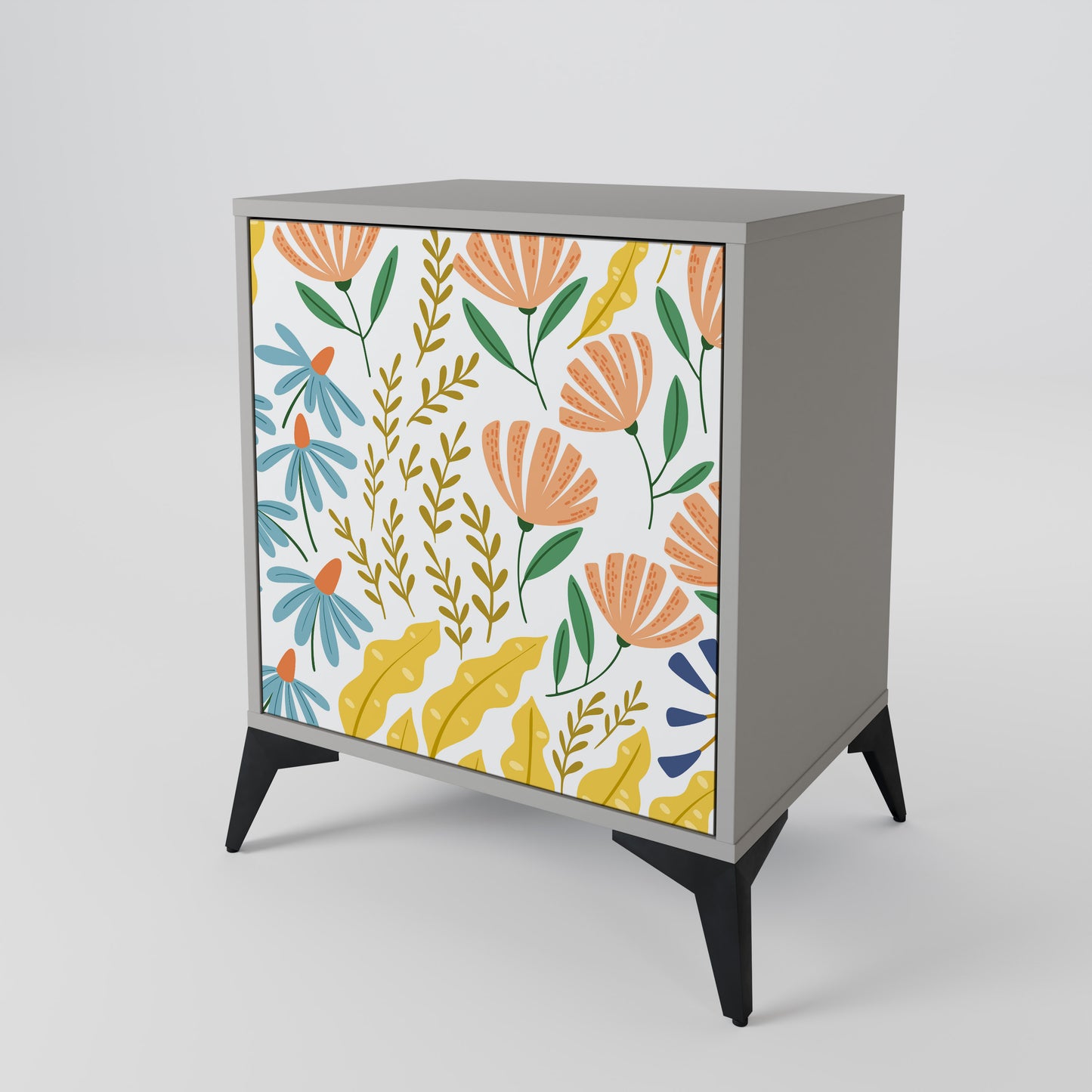 HELLO SPRING 1-Door Sideboard in Grey Finish