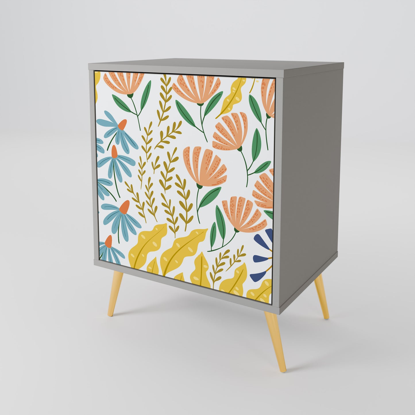 HELLO SPRING 1-Door Sideboard in Grey Finish