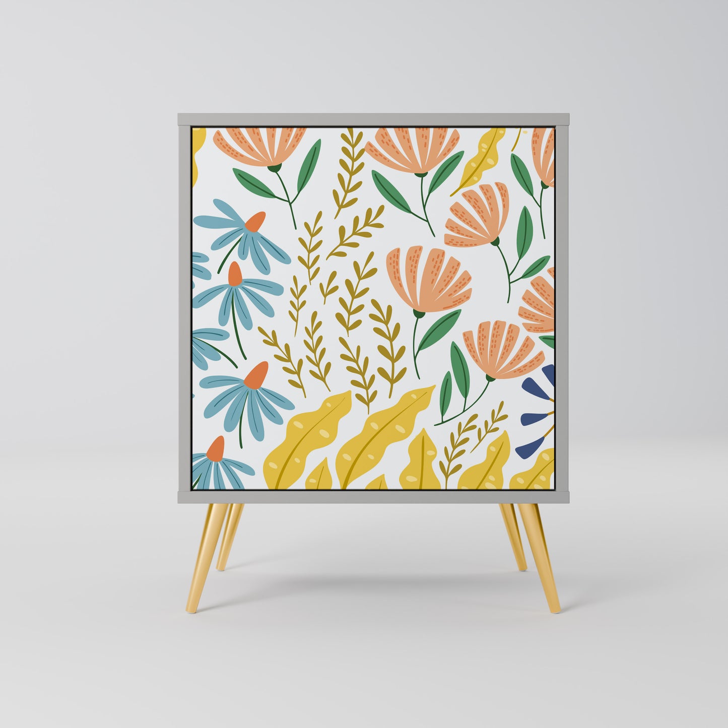 HELLO SPRING 1-Door Sideboard in Grey Finish