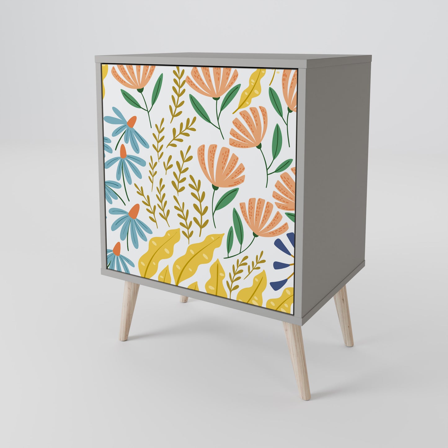 HELLO SPRING 1-Door Sideboard in Grey Finish