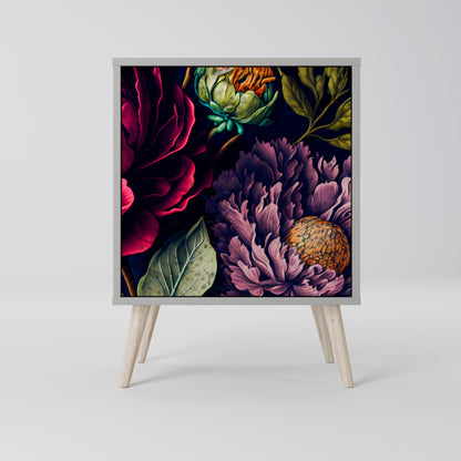 Credenza BLOOMING ELEGANCE a 1 anta con finitura grigia