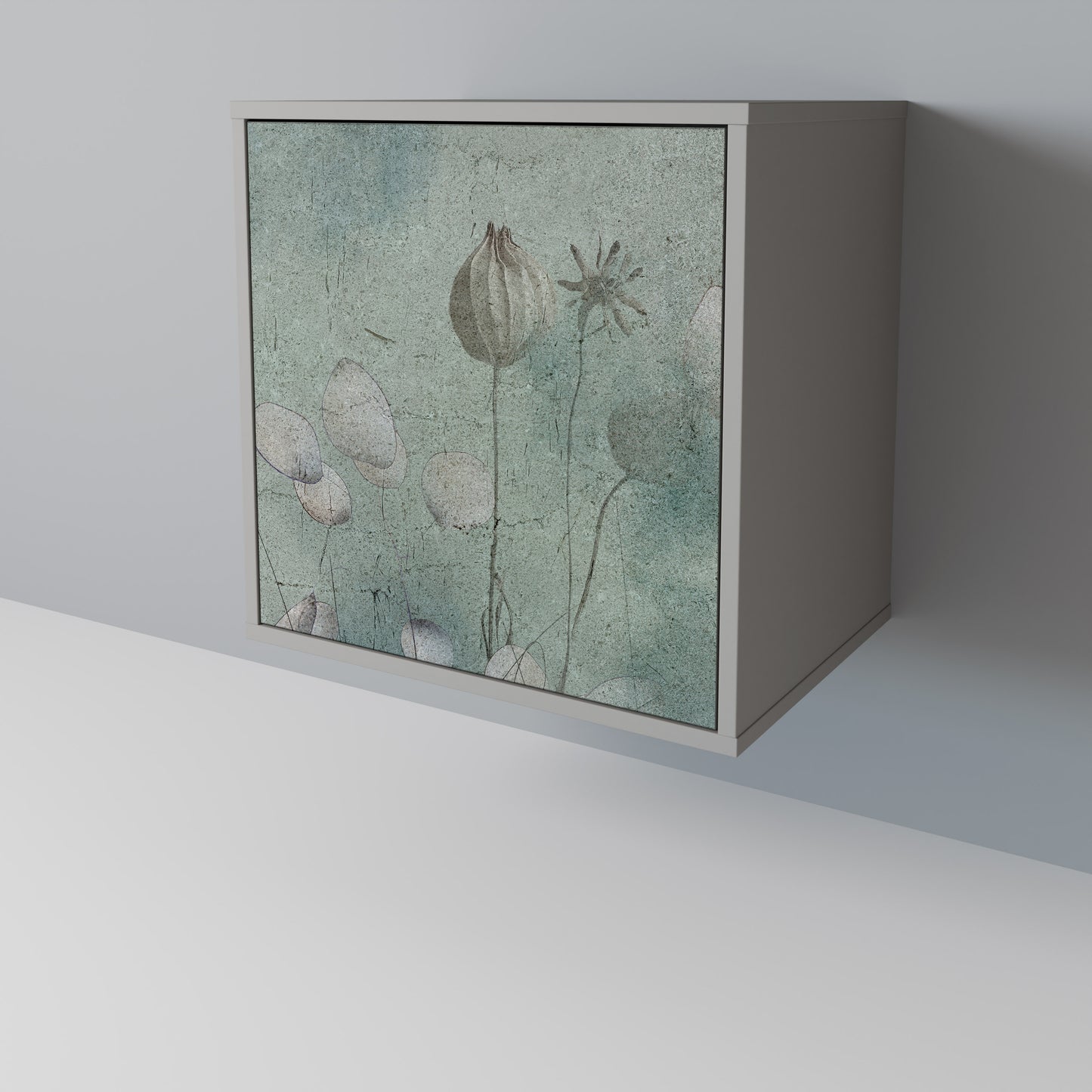 Credenza NIGHT LADY a 1 anta con finitura grigia