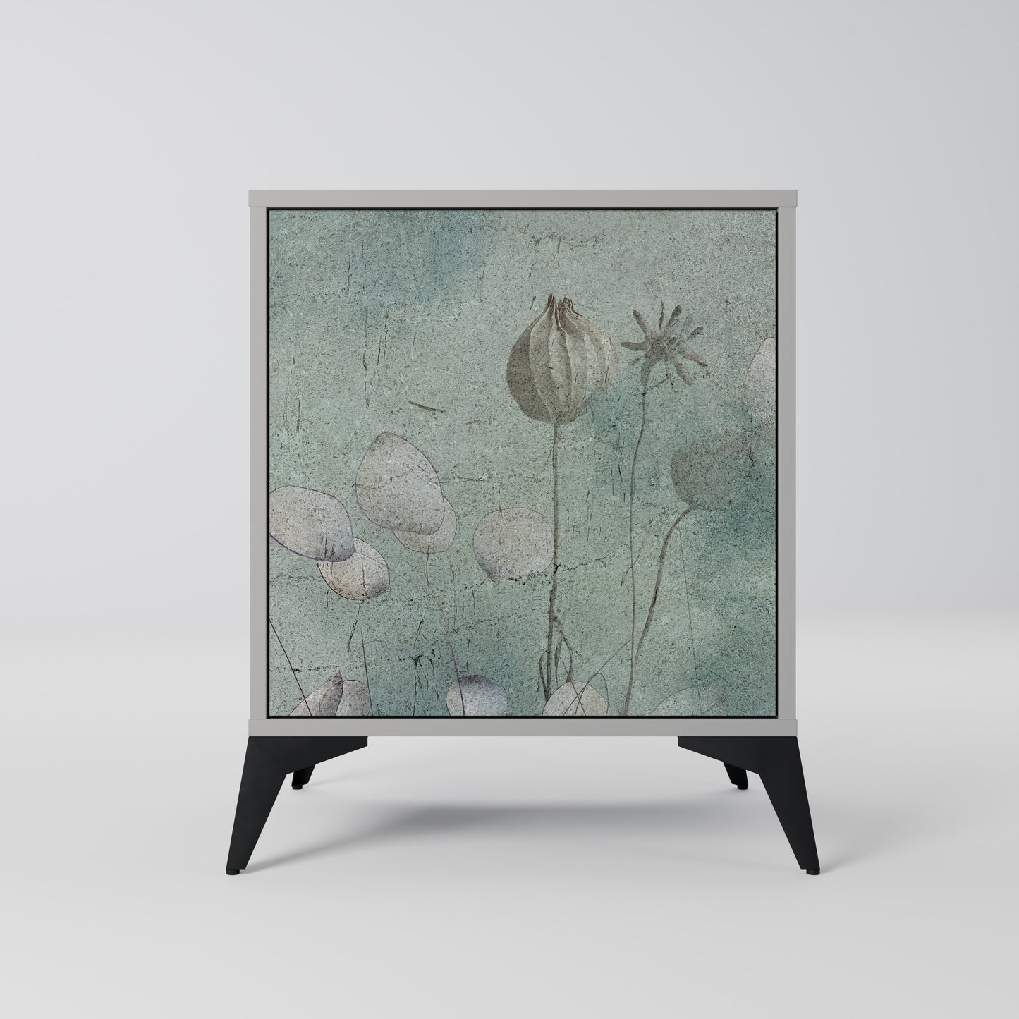 Credenza NIGHT LADY a 1 anta con finitura grigia