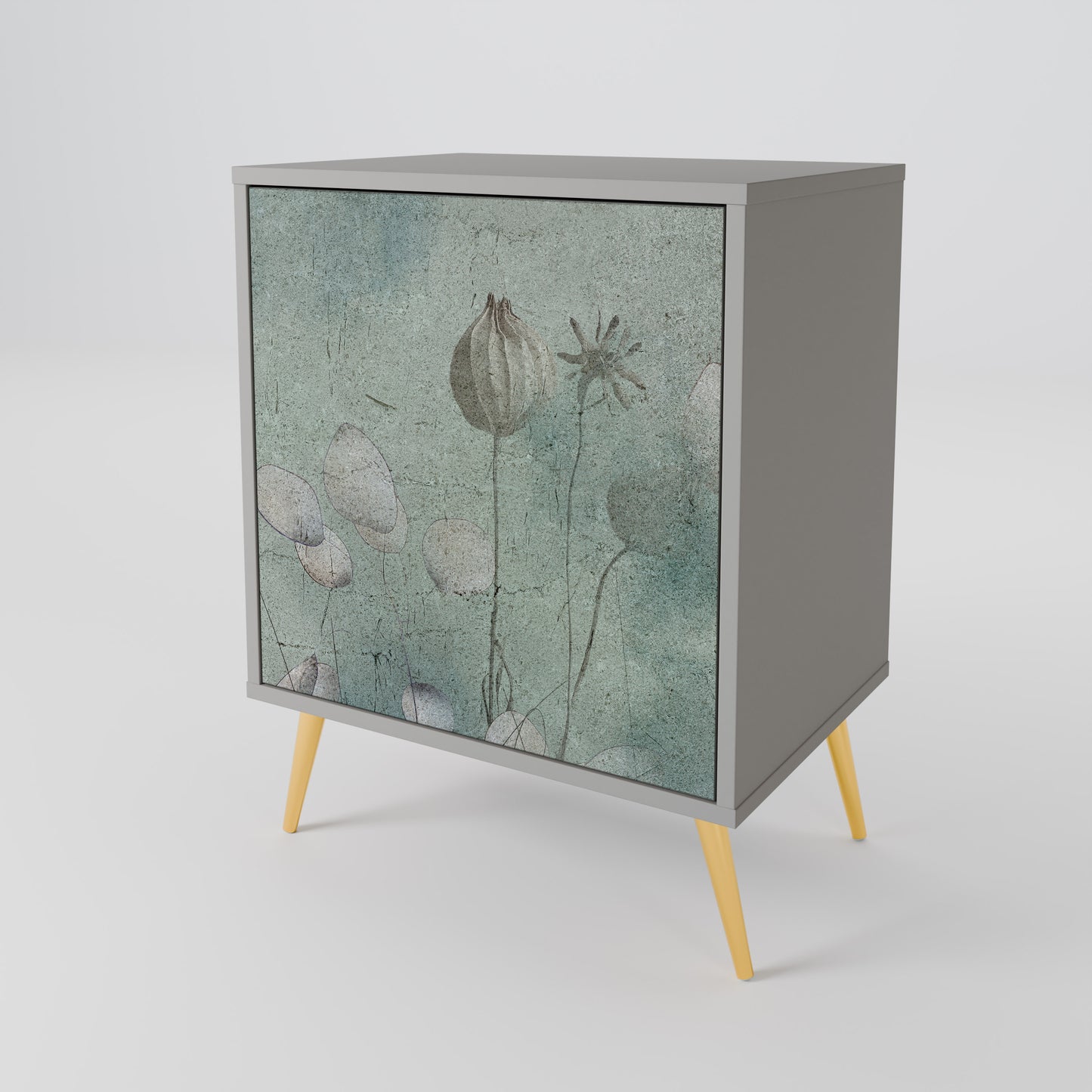 Credenza NIGHT LADY a 1 anta con finitura grigia